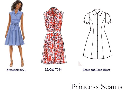 Vogue Patterns Misses' Princess-Seam Flare Dresses With Poof