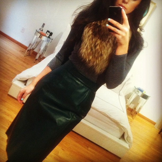 OscarPRGirl Leather Skirt